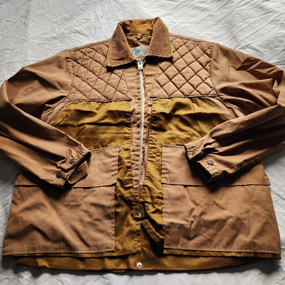 VINTAGE CHIEF Men's WATER REPELLENT Brown Jacket SIZE MEDIUM IS USED